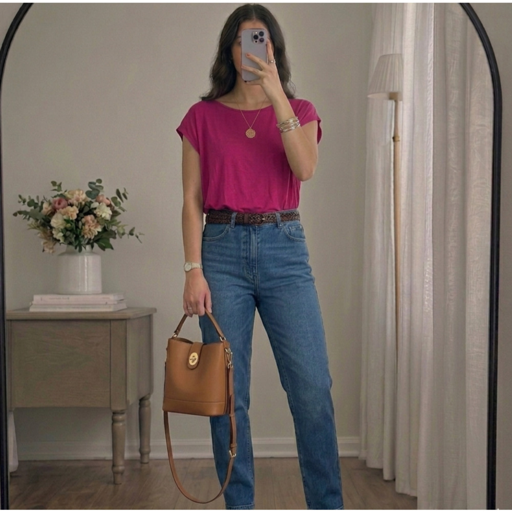 24/7 by Maurices Women’s Magenta Ruched Dolman Top Asymmetrical Hem NWOT 2xl
